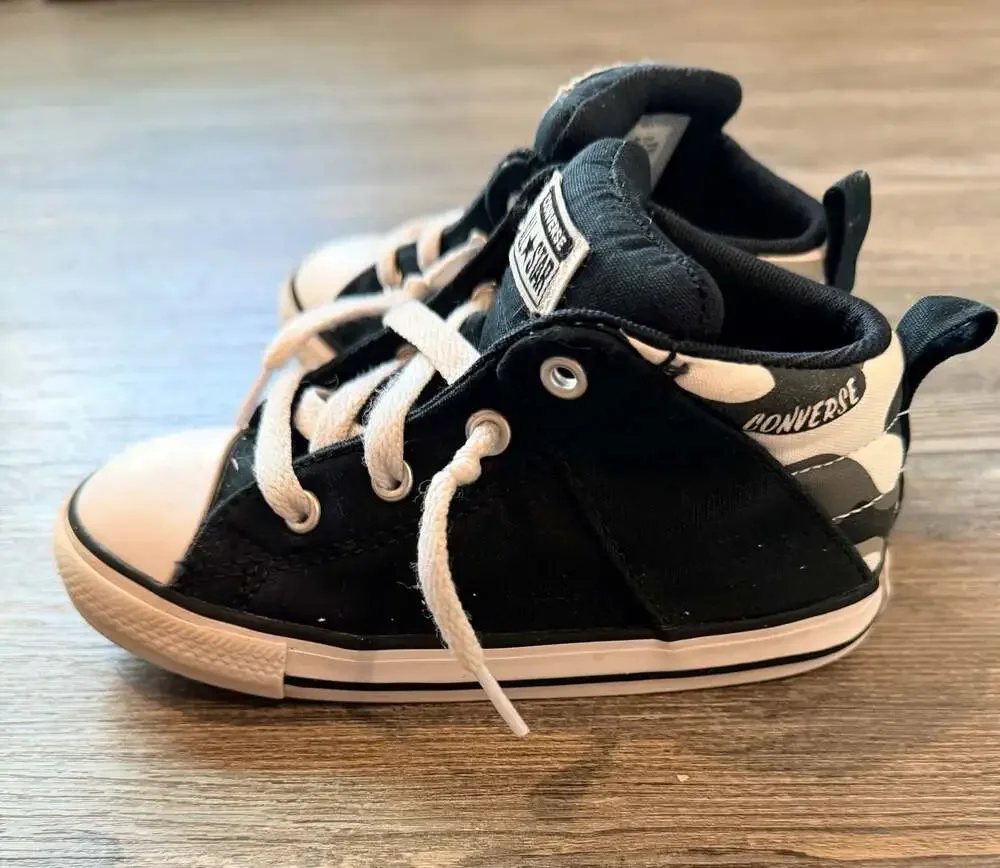 Converse Chuck Taylor All Star Street Mid Black Camo Infant Sneakers Size 10